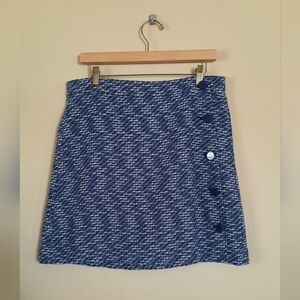 Loft Textured Woven Mini Skirt Faux Buttons